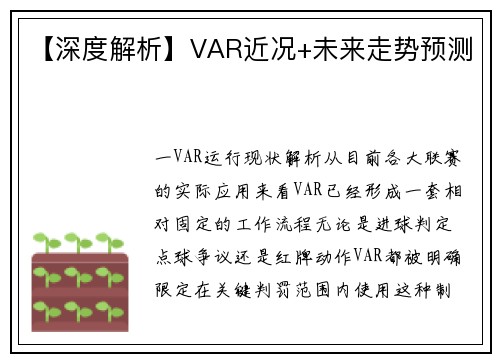 【深度解析】VAR近况+未来走势预测