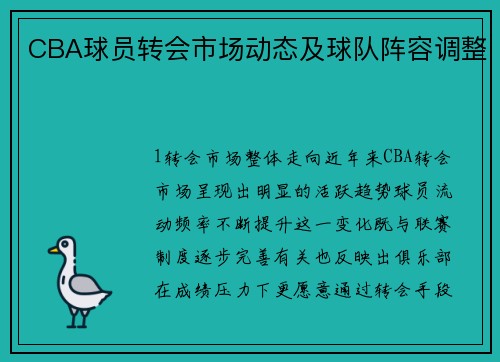 CBA球员转会市场动态及球队阵容调整